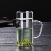 耐热玻璃带把绿茶杯茶器