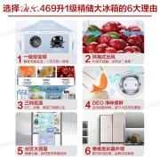 海尔（Haier）冰箱四开门 469升一级能效双循环净味无霜超薄十字对开门四门双开门家用电冰箱旗舰店 469升香槟金彩晶BCD-469WGHTDEDY1