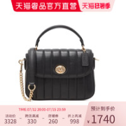 COACH 蔻驰 黑色牛皮革女士斜挎包 C1558