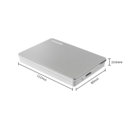 东芝(TOSHIBA) 1TB 移动硬盘 Flex系列 USB 3.2 Gen 1 2.5英寸 尊贵银 兼容Mac等多系统 高端商务
