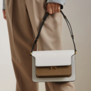 MARNI TRUNK 女士牛皮中号拼色风琴包