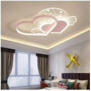 PLUS会员：GUJIA 顾家 WL8053爱心粉 led儿童灯吸顶 45*34*6cm30W三色