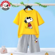 PLUS会员：SNOOPY 史努比 儿童纯棉短袖套装