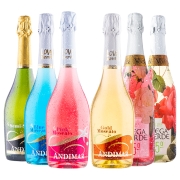 西班牙进口 爱之湾起泡酒气泡甜型女士葡萄酒果酒750ml*6支整箱组合