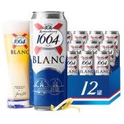 天猫超市 1664法式白啤 桃红果味小麦啤酒 500ml*12罐