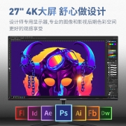 松人（SONGREN） 27英4k电脑显示器138%sRGB高色域专业设计绘图专用IPS高清LG面板 27英寸4K HDR高色域支持分屏可壁挂