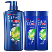 CLEAR 清扬 洗发水去屑套装 清爽控油 500g+ 100g*2