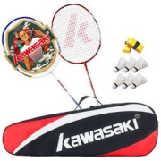KAWASAKI 川崎 羽毛球拍套装 2支装 KD-1