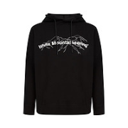 White Mountaineering 黑色纯棉男士休闲连帽卫衣 WM2073508