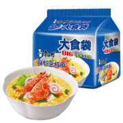 康师傅 大食袋 鲜虾鱼板面 139g*5包