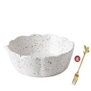 铂玉 陶瓷餐具 泼墨花瓣碗