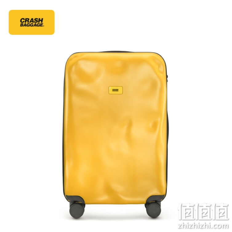Crash Baggage意大利万向轮行李箱凹凸登机箱留学破损拉杆24英寸旅行箱 Yellow
