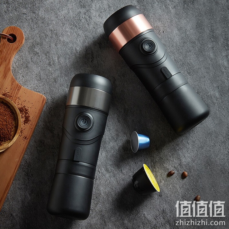 NICOH 胶囊咖啡机便携电动全自动车载加热意式浓缩微型小型迷你便捷手持车家两用办公室户外旅行一体杯 砂金色 N版胶囊型+粉盒型+D版胶囊型+车载加热功能