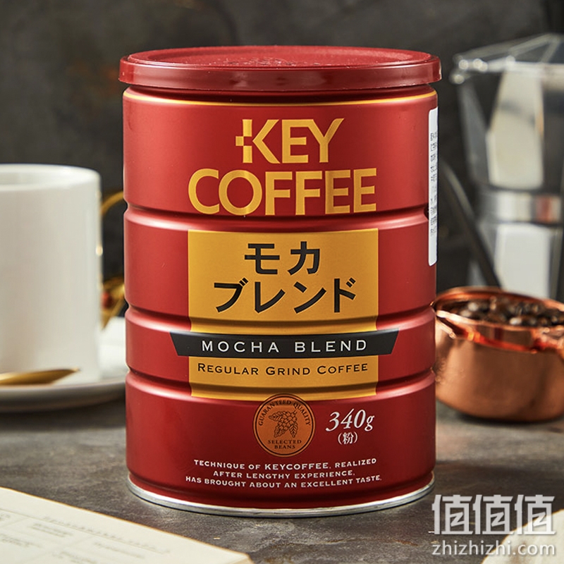KEY COFFEE罐装咖啡粉 摩卡醇香综合烘焙黑咖啡粉340g