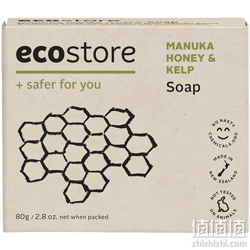 ecostore麦卢卡蜂蜜海藻香皂80g 洗澡洗脸洁面皂