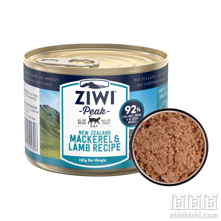 滋益巅峰（ZIWI）主食零食猫罐头185g *6罐 马鲛鱼羊肉*6 布偶加菲英短蓝猫通用湿粮