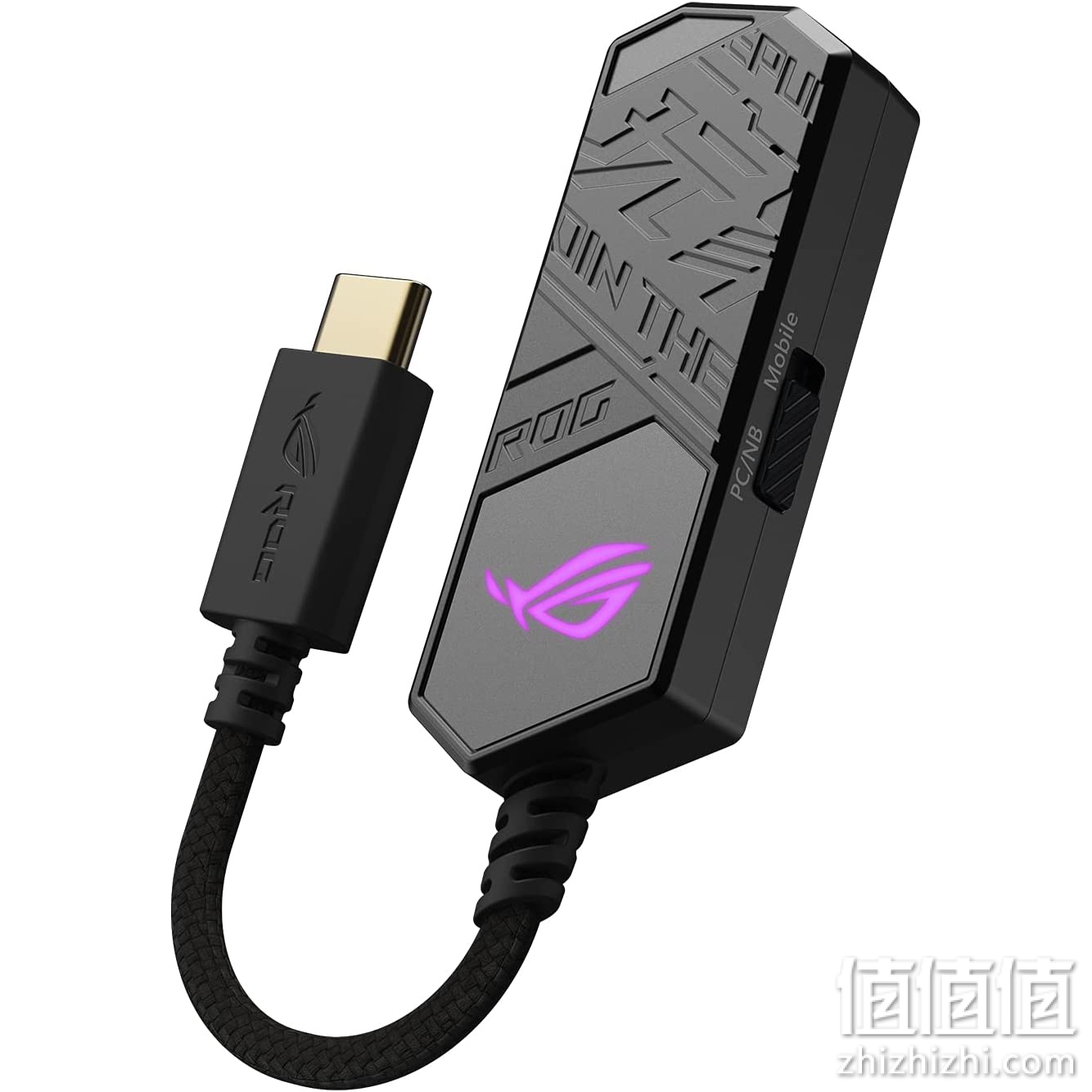 ASUS 华硕 ROG Clavis USB-C电竞DAC，ESS 9281 Quad DAC放大器、AI降噪麦克风、MQA渲染、Aura Sync RGB、兼容PC、手机、Playstation 5和Switch