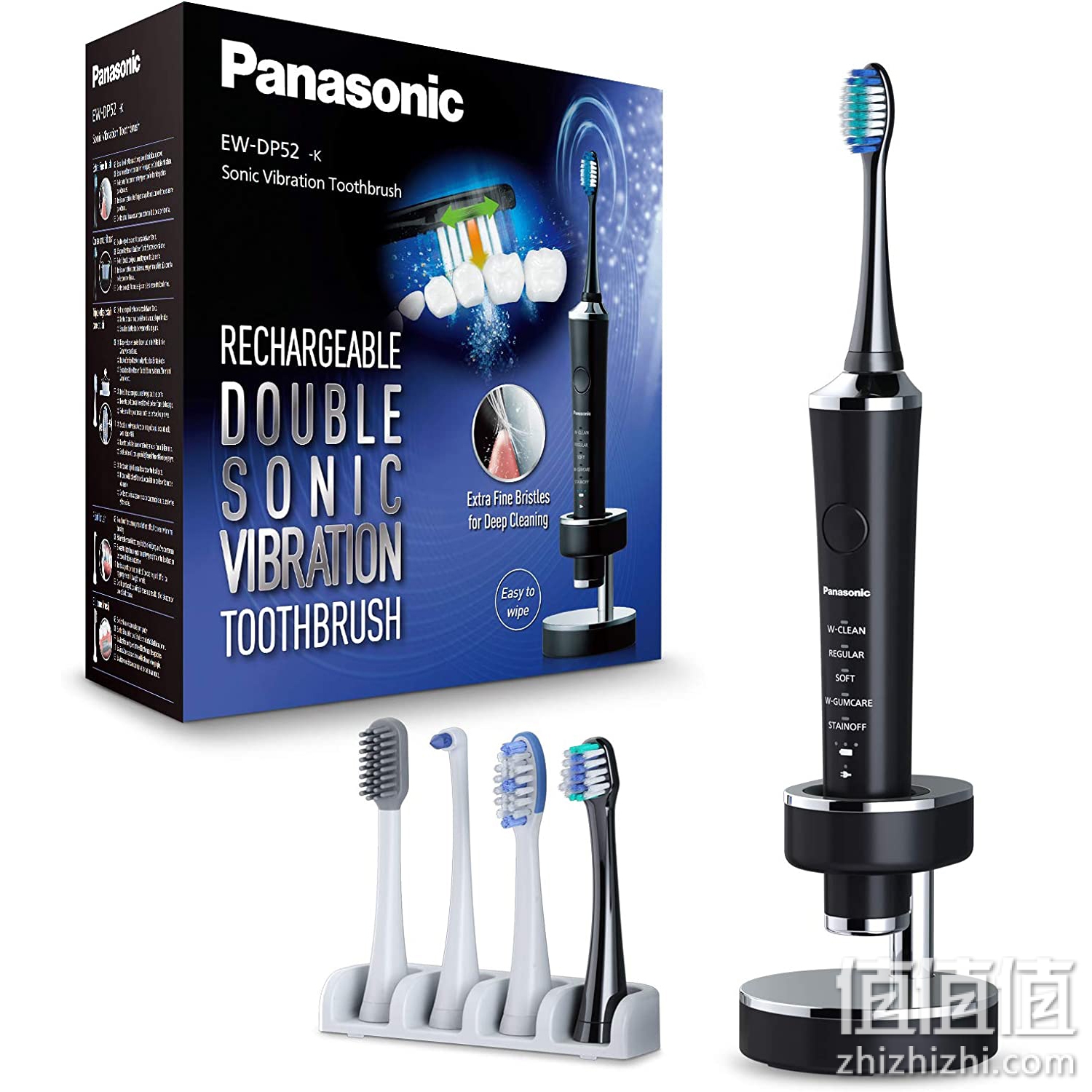 Panasonic 松下电器 EW-DP52-K803 可充电式电动牙刷 双重声波振动，1小时充电时间