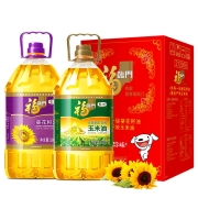 福临门 食用油 全程可追溯 葵花籽油+玉米油品质套装3.09L*2  京东JOY联名款 压榨工艺