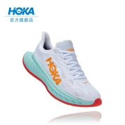 HOKA ONE ONE男女款卡奔X2竞速碳板公路跑步鞋 Carbon X2减震透气运动鞋 白色/炽热橙-男 44/280mm