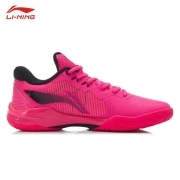 李宁(LI-NING)羽毛球鞋雷霆男款透气减震专业比赛鞋AYAS018-1荧光果粉40/7.5