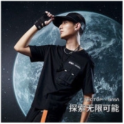 TECTOP 探拓 NASA短T恤大牌潮流舒适透气耐磨速干男款