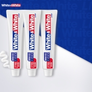 狮王（Lion）White&White国产葡萄柚经典大白管牙膏 葡萄柚小苏打淡化牙渍牙渍 【元气美白】葡萄柚小苏打120g*3
