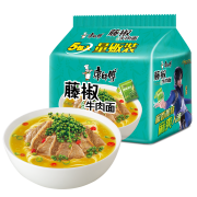 亲子会员：康师傅 方便面 经典藤椒牛肉 100g*5包