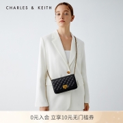 【8月29日提价】CHARLES＆KEITH夏新品CK2-70160082-2女包菱格斜挎包 Black黑色 S