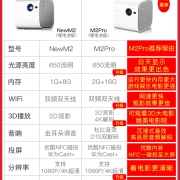 天猫魔屏new M2/M2Pro升级版投影仪家用高清小型投墙便携投影仪1080P影院卧室投影仪可连手机wifi投屏可侧投
