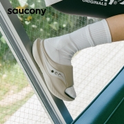 Saucony索康尼Cradle摇篮运动拖鞋2022春夏新品缓震一脚蹬舒适情侣拖鞋 米 40.5