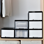 百露 收纳箱塑料衣服置物柜透明整理箱办公室储物抽屉式多层收纳柜 五层(白色抽)