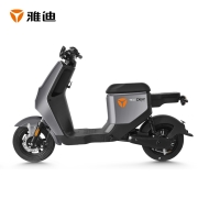 雅迪电动车DE2新国标电动自行车可上牌48V24Ah锂电电动车百公里长续航男/女款电瓶车金属钛灰基础版-送后视镜