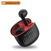 山水（SANSUI）TW13 蓝牙耳机 无线降噪 入耳式超长待机续航跑步运动游戏吃鸡听歌苹果安卓通用 黑红色