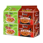 88VIP：康师傅 方便面 （经典袋酸辣牛肉 5连包*2+小米泡椒5连包*2）*3件
