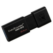 Kingston 金士顿 DataTraveler系列 DT100G3 USB 3.0 U盘 黑色 64GB USB-A