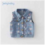 jellybaby 杰里贝比 儿童马甲3岁5宝宝秋装婴儿春秋洋气小童马夹牛仔背心女童