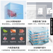 海尔（Haier）冷柜卧式冷藏冷冻转换柜家用小冰柜铝板内胆 100L升 直冷 一级节能