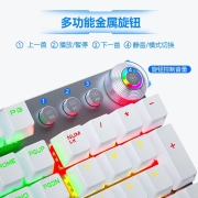 狼蛛（AULA）F2088机械键盘 有线键盘 游戏键盘 104键背光键盘 宏编程 电脑键盘 白色 红轴 精英版