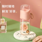花茶水分离杯高颜值ins便携耐热过滤泡茶随手水杯夏季女士玻璃杯