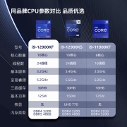 英特尔（Intel）12代 酷睿 i9-12900KF 处理器 16核24线程 单核睿频至高可达5.2Ghz 30M三级缓存 台式机CPU