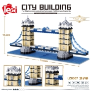 哲高 积木拼装玩具东方明珠环球金融大厦城市风景线建筑高难度拼插微颗粒儿童礼物 双子桥-1936颗粒-LZ8007