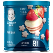 嘉宝(Gerber)宝宝零食婴儿辅食泡芙 健康儿童零食非油炸 苹果草莓星星米饼 磨牙饼干49g（8月龄以上）