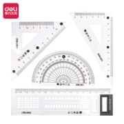 deli 得力 连中三元 71961 尺子文具套装 4件套