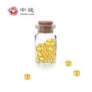 河南中钱 投资黄金小金豆1克 足金9999实心转运珠 送瓶子