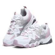 Skechers斯凯奇春夏季情侣款 厚底增高休闲运动鞋老爹鞋99999693白色/粉色WGPK36