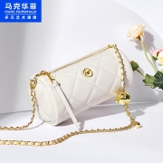 马克华菲包包女包单肩包时尚链条包斜挎包生日礼物送老婆送女友 米白