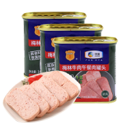 京东Plus:梅林 清真 牛肉午餐肉罐头 即食 340g*3罐*2件