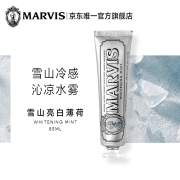 Marvis 玛尔仕 亮白薄荷牙膏85ml（银色）亮白皓齿 持久留香 呵护牙龈  意大利原装进口