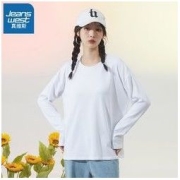 JEANSWEST 真维斯 长袖体恤女2022秋季新款宽松韩版原宿风女装小个子上衣体恤
